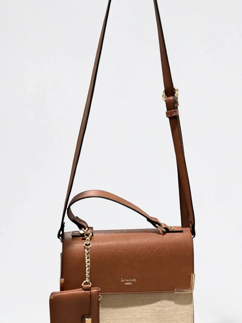 Dune London Structured Top-Handle Satchel Bag with Matching Coin Purse Pouch
